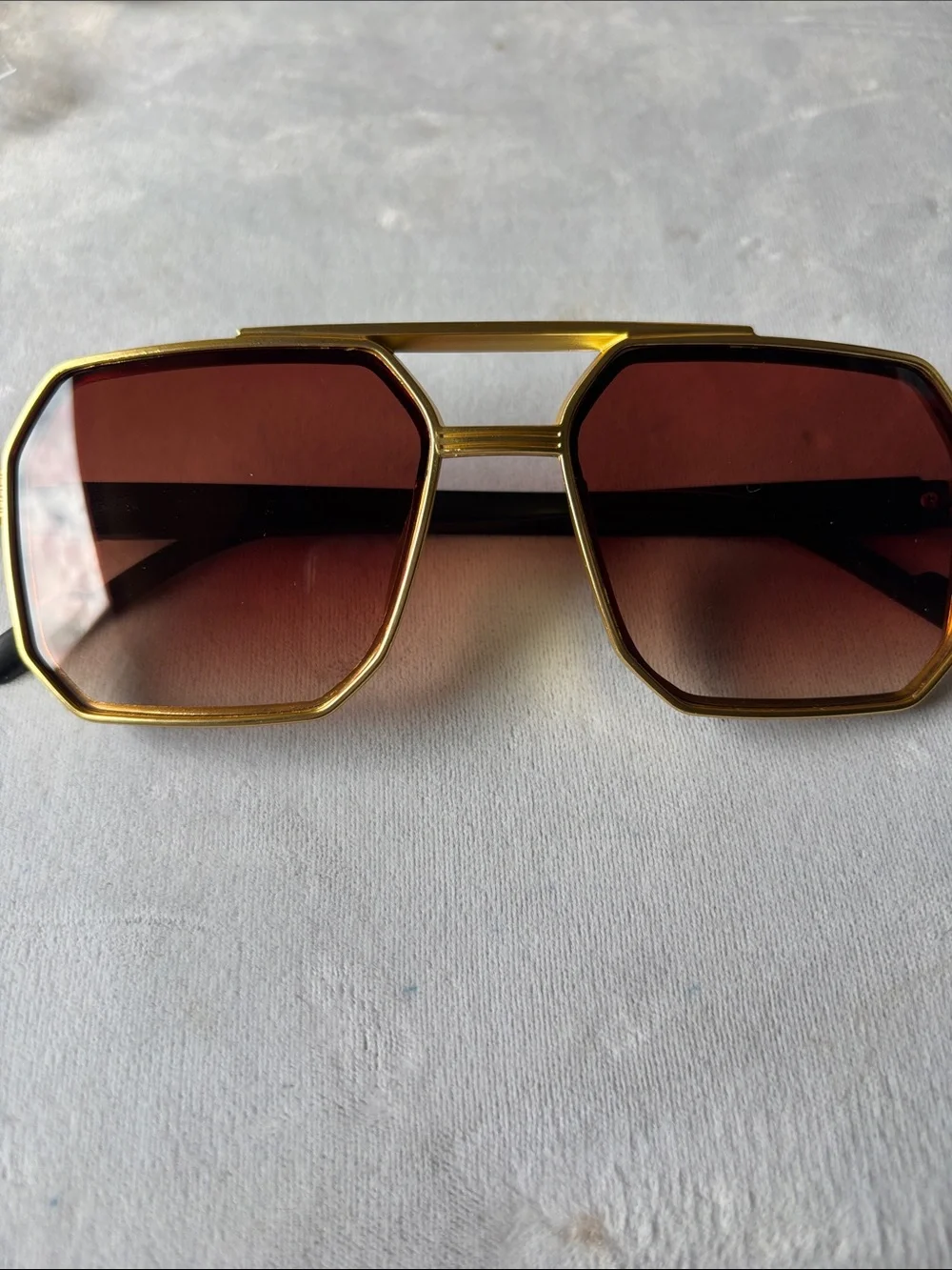 Gold Frame Brown Lens Men’s Sunglasses